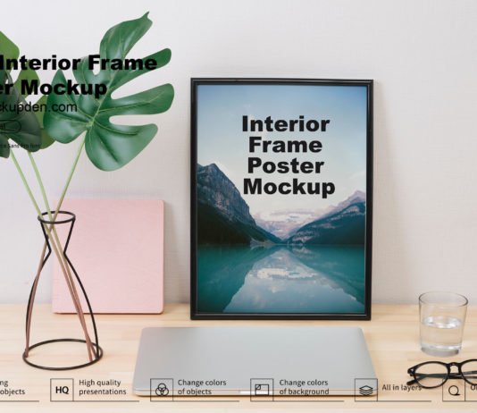 Free Interior Frame Poster Mockup PSD Template
