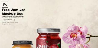 Free Jam Jar Mockup Set PSD Template