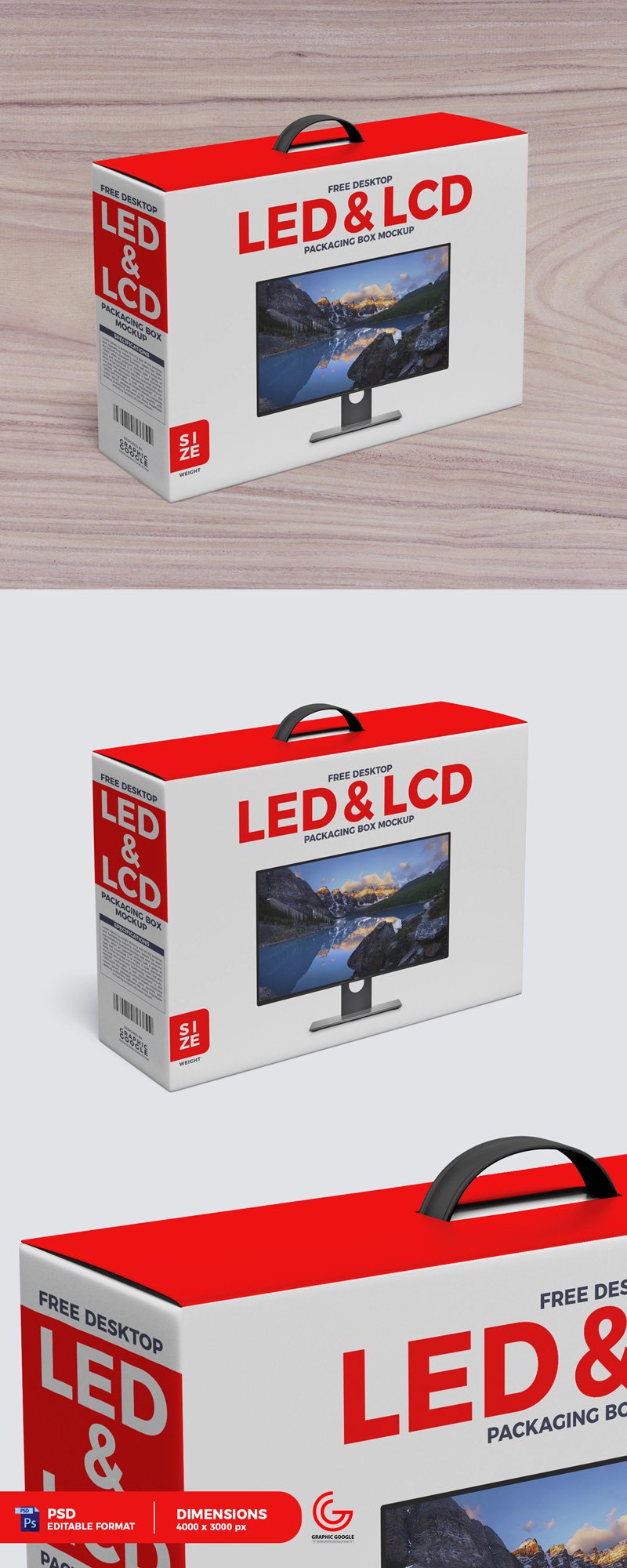 LED TV Packaging Mockup PSD