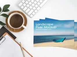 Free Landscape Flyer Mockup PSD Template