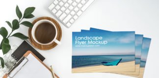 Free Landscape Flyer Mockup PSD Template