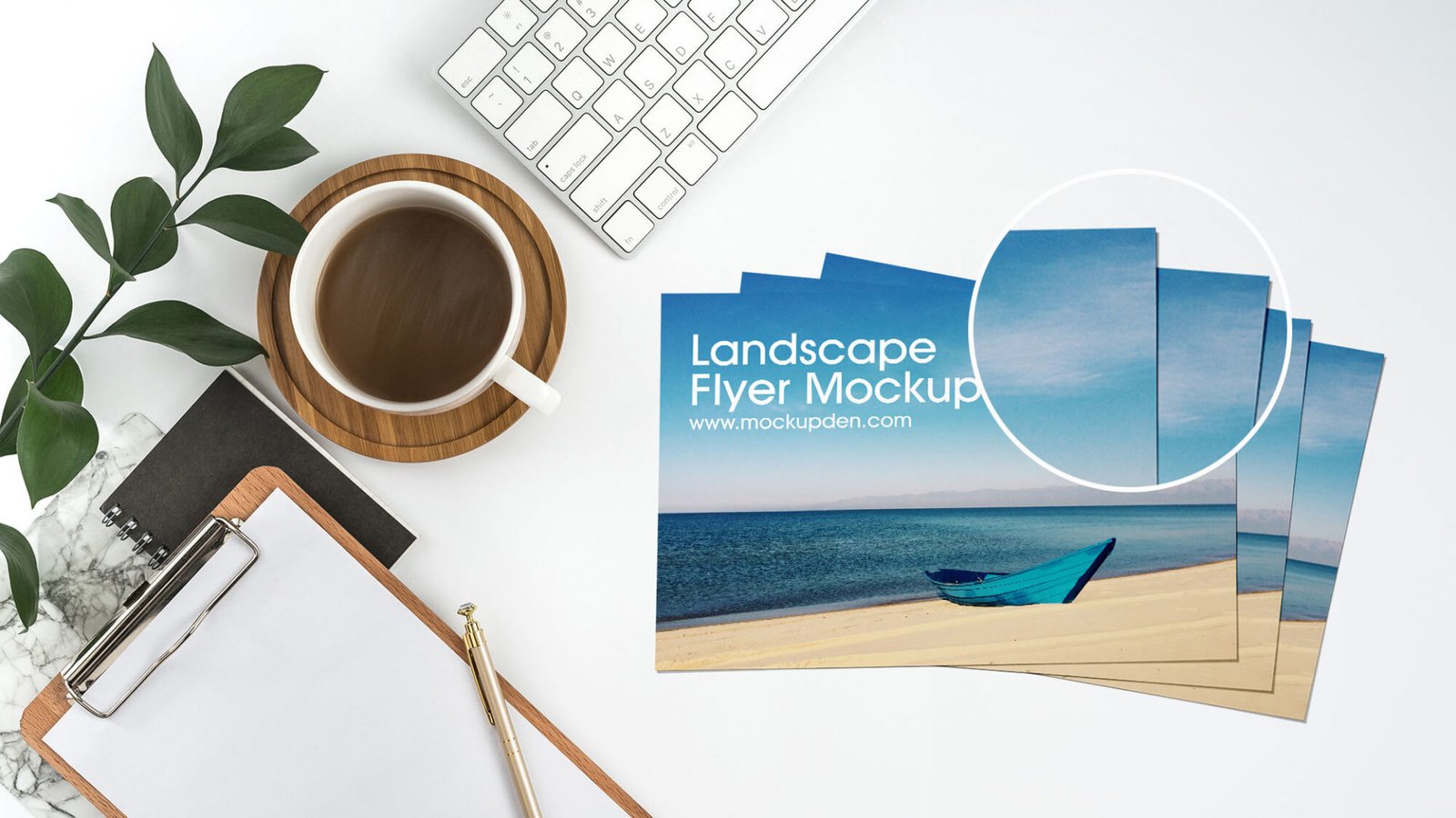 Download Free Landscape Flyer Mockup PSD Template - Mockup Den