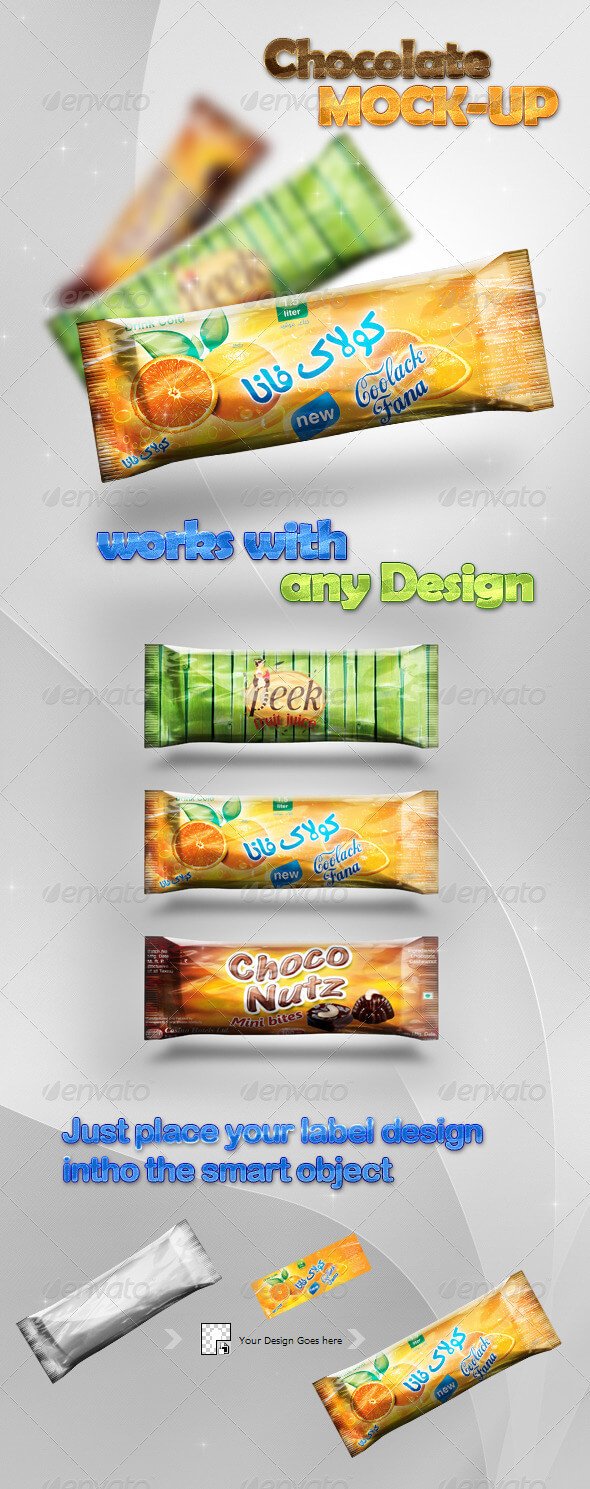 Layered Package Design of Candy Mockup: