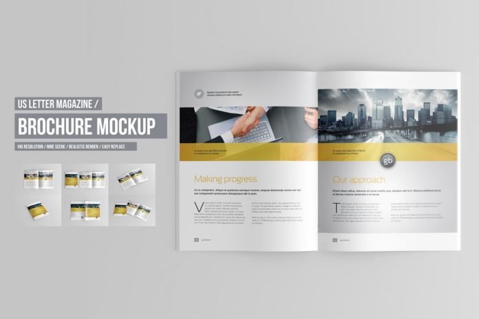 30+ Stunning Free Letter Size Magazine Mockup PSD Templates