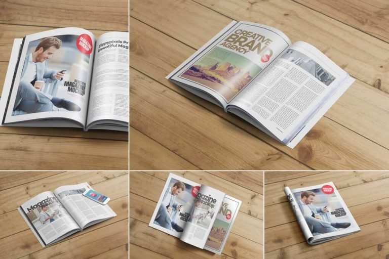 30+ Stunning Free Letter Size Magazine Mockup PSD Templates