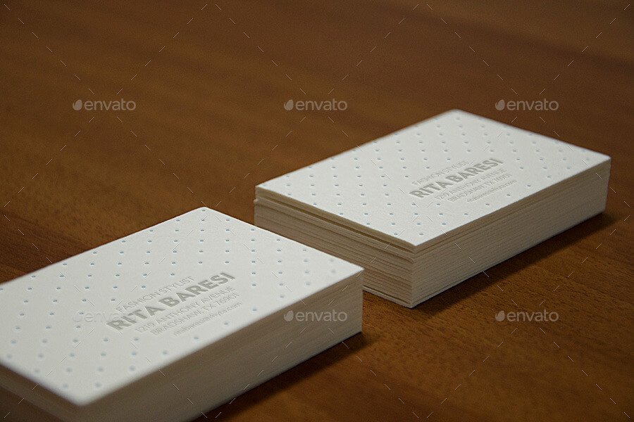 Letterpress Business Card Mockup