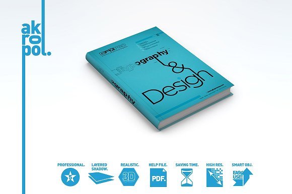 Light Blue Colored Book Mockup