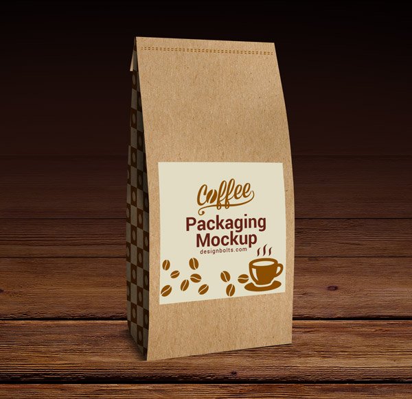 Light Brown Color Coffee Packaging Mockup