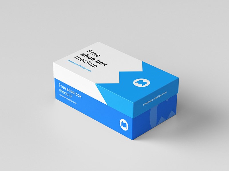 Light Color Shoe Packaging Box Mockup