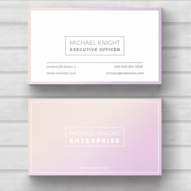 Light Pink Color Name Card Template