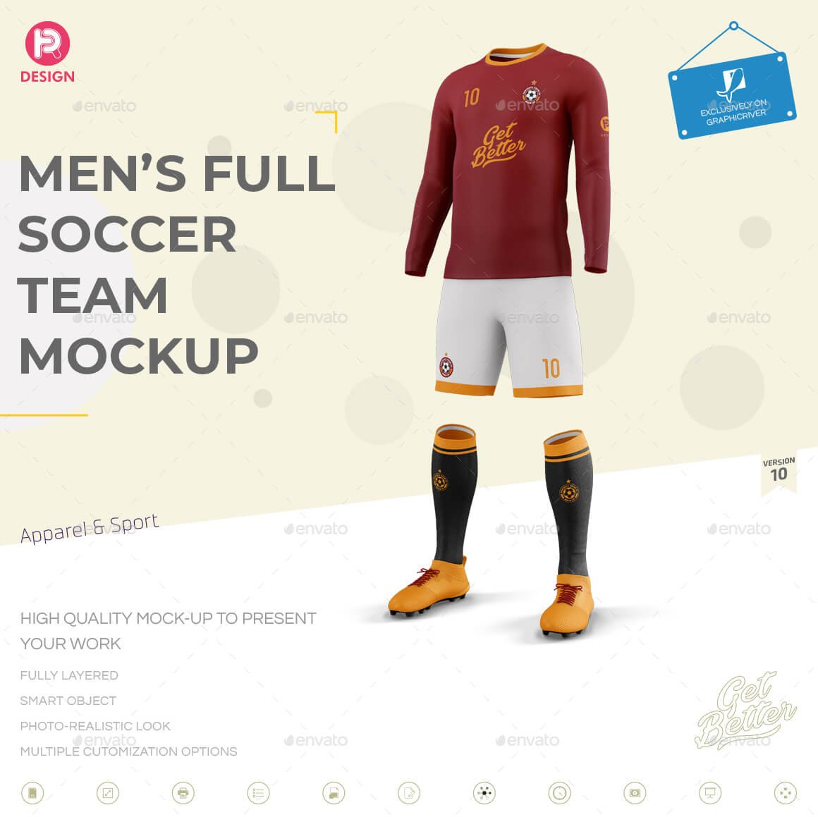 Soccer jersey football kit mockup template design Vector Image