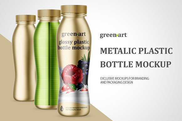 Metallic Shine Plastic Bottle PSD Design Template