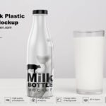 Free Milk Plastic Bottle Mockup PSD Template