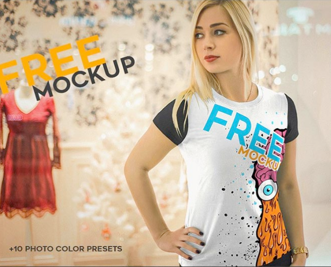 Multi Color Girls t-shirts Mockup