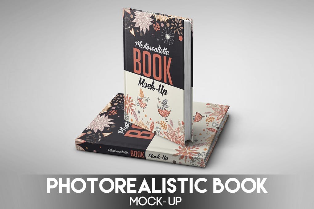 Multicolored Photorealistic Book Mockup