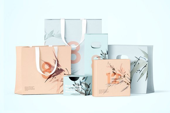 Multiple Designed Shopping Paper Bags PSD