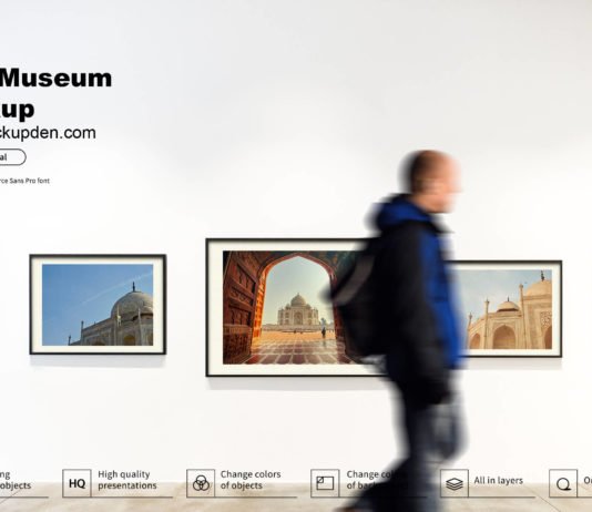 Free Museum Mockup PSD Template