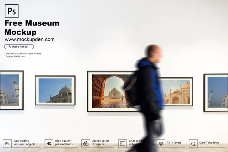 Free Museum Mockup PSD Template