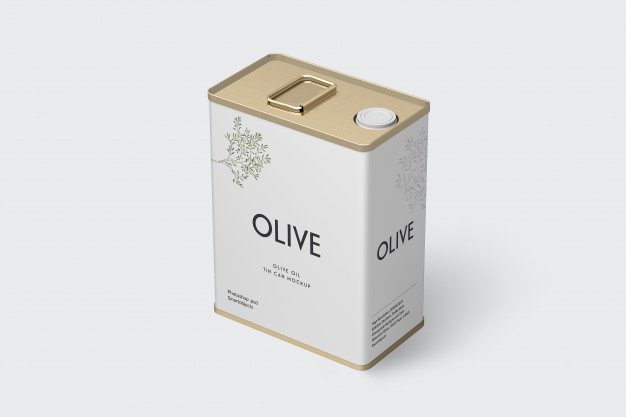 Olive tin mockup Premium Psd
