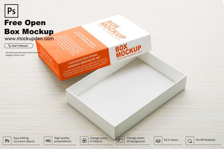 Free Open Box Mockup PSD Template