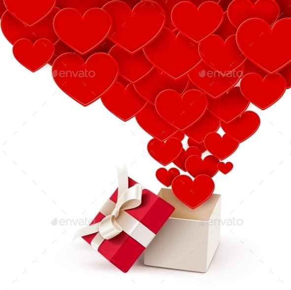 Open Box with Hearts