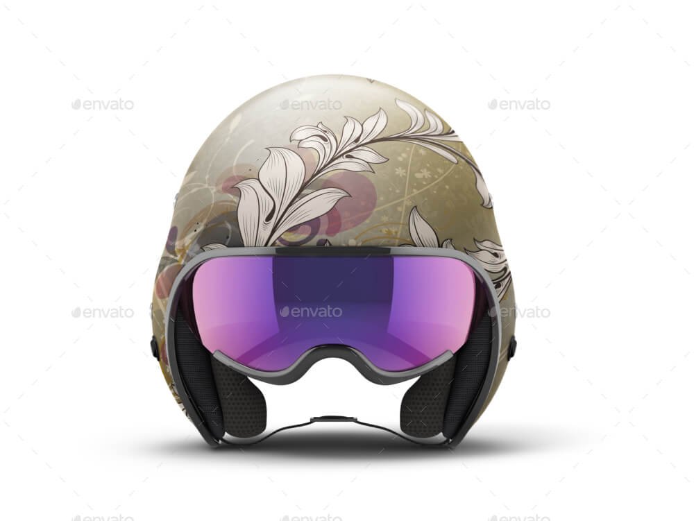 Open Face Motorcycle Helmet Mockup