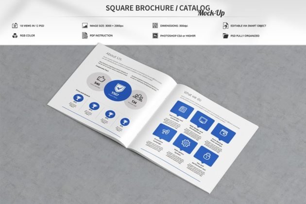27+ Attractive Free Square Booklet Mockup PSD template