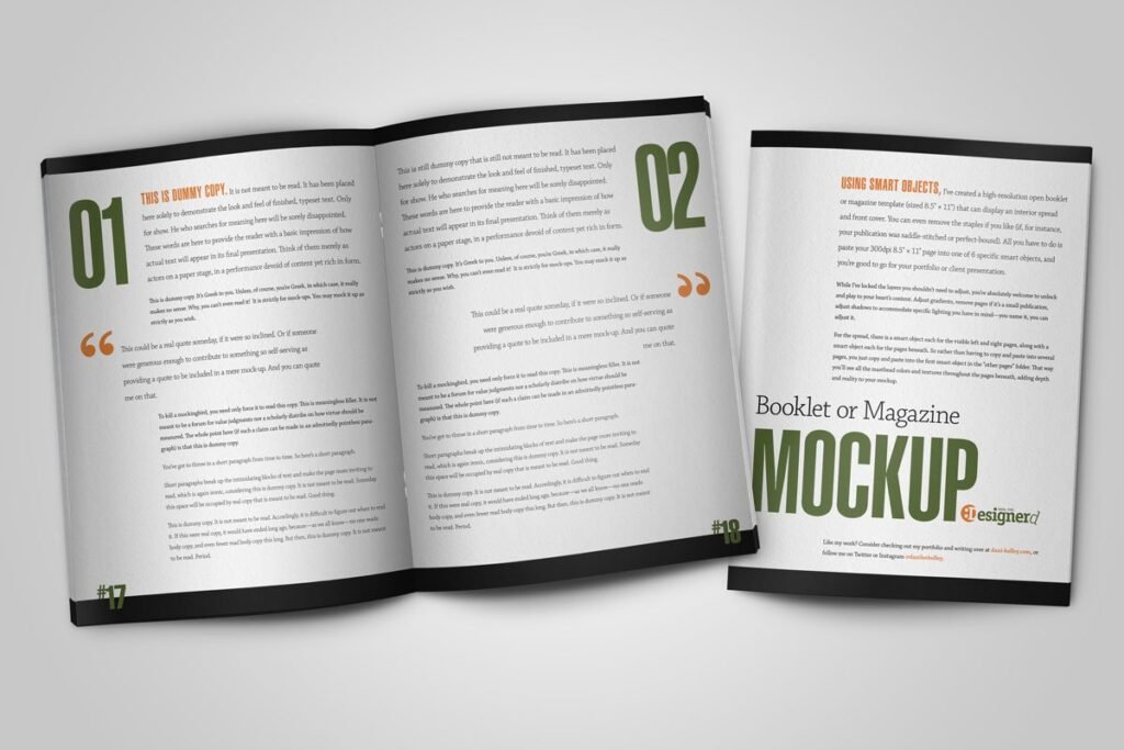 Open and Closed Booklet Mockup