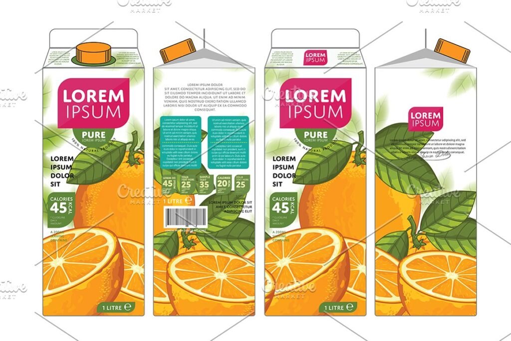 Orange Juice Packaging Box Mockup