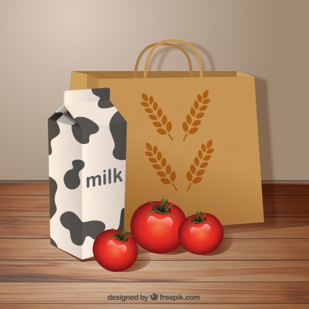 Organic Food Bag Vector Template