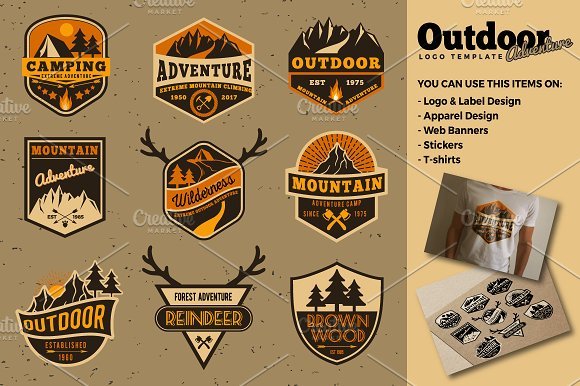 Outdoor Customizable Adventure Sticker Designs