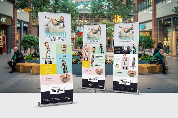 Outdoor Standing Fashion Roll-Up Banner