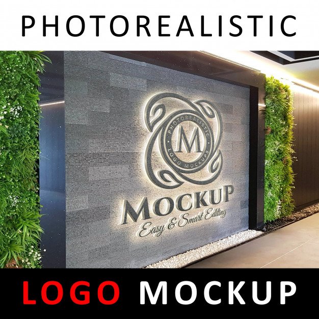 PHOTOREALISTIC WALL SIGN MOCKUP