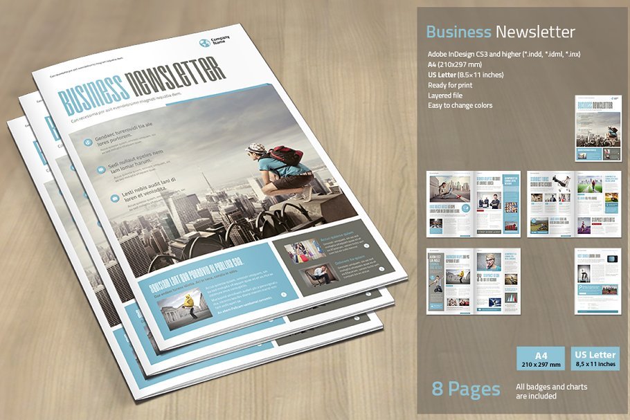 Pages Business Newsletter Mockup