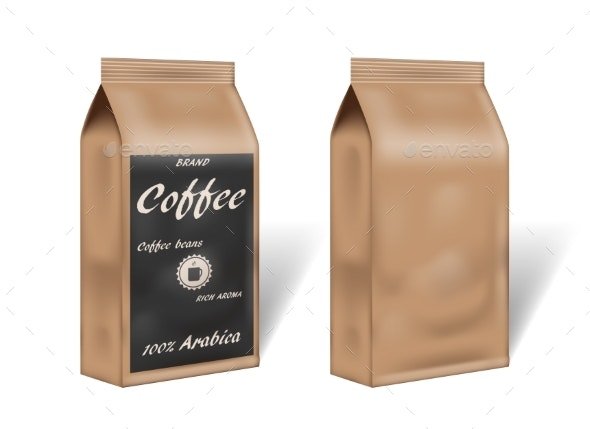 Paper Arabica Coffee Package Design Mock Up