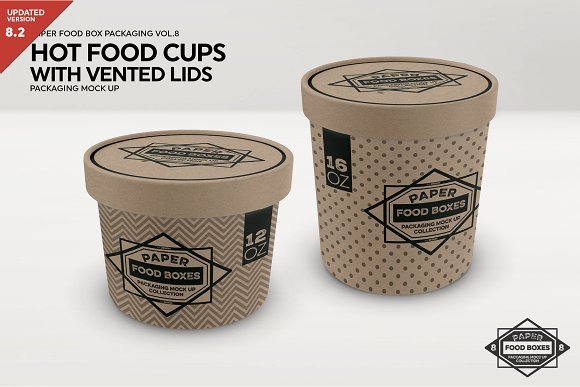 Paper Food Packing Cup Mockup