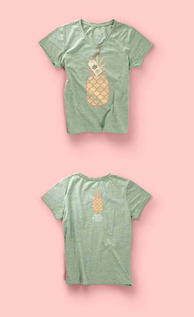 Pineapple Printed Baby t-shirts Mockup