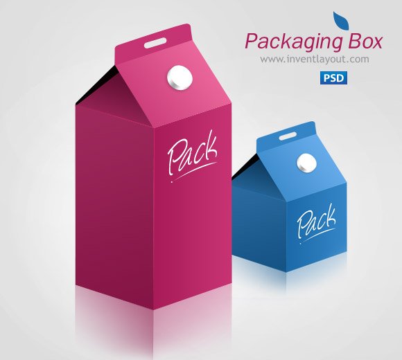 Pink And Blue Color Packaging Box Mockup