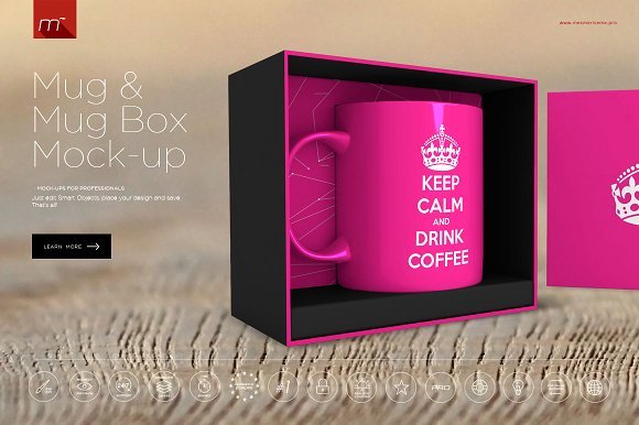 Pink Coffee Cup PSD Mockup
