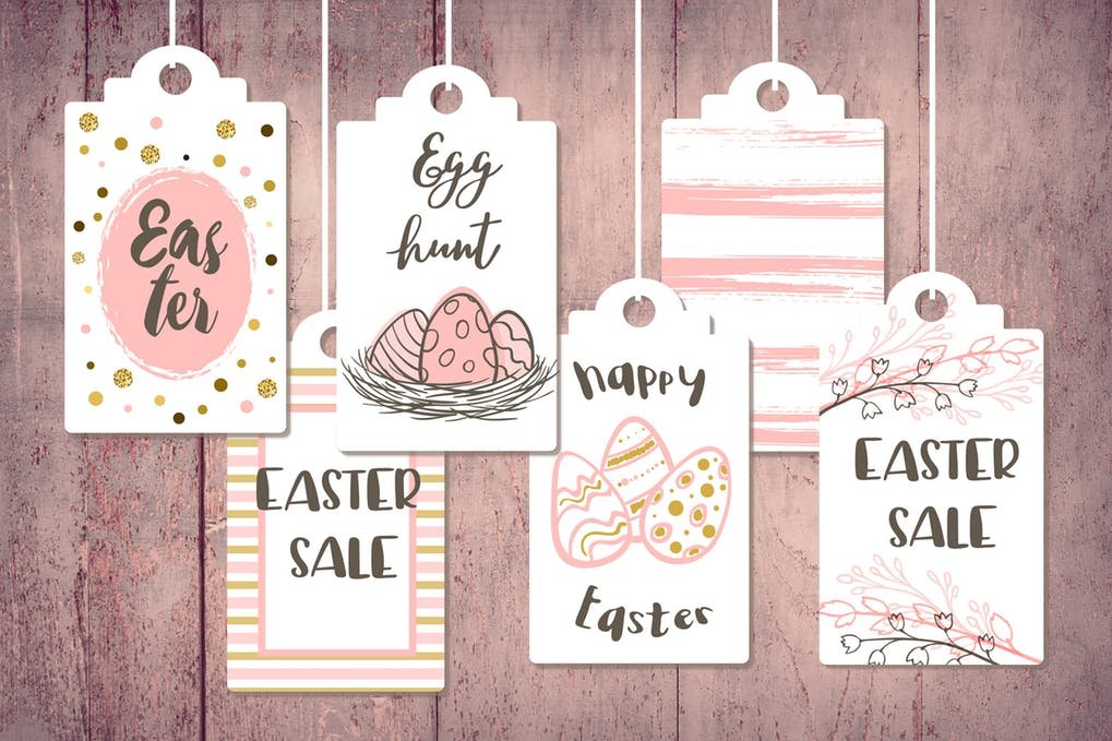 Pink Color Print Hang Tag Mockup