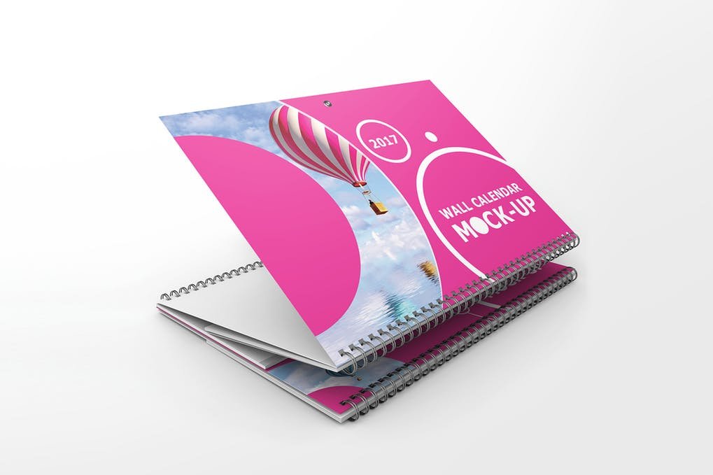 Pink Colored Calendar Mockup