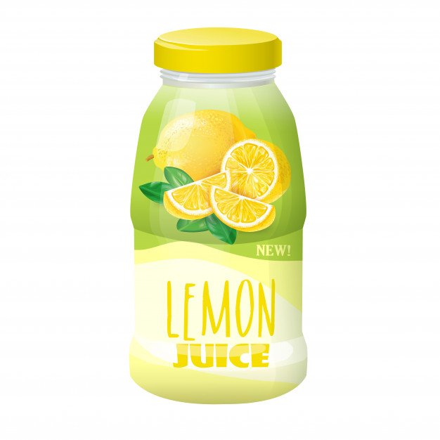Plastic Bottle Lemon Juice Vector File