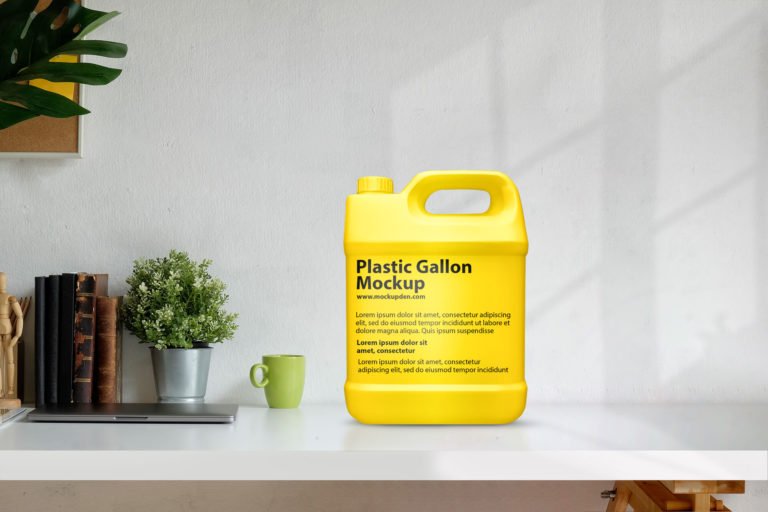 Free Plastic Gallon Mockup PSD Template