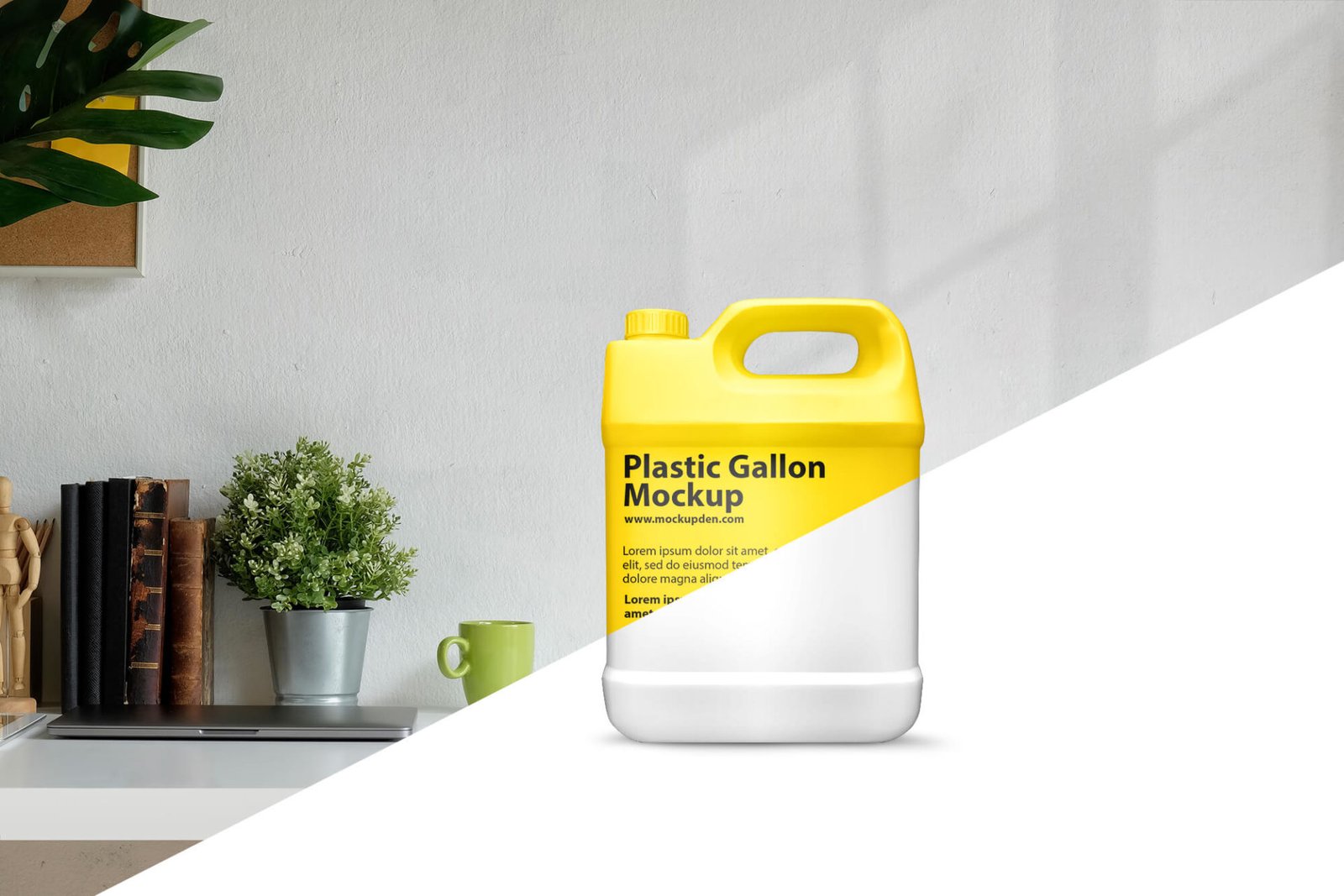 Download Free Plastic Gallon Mockup PSD Template - Mockup Den