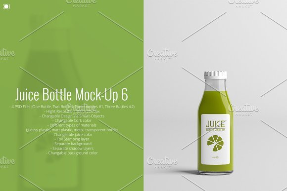 Plastic Juice Bottle Editable Design