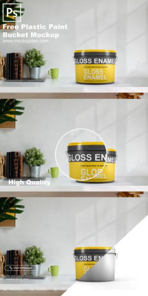 Download Free Plastic Paint Bucket Mockup PSD Template - Mockup Den