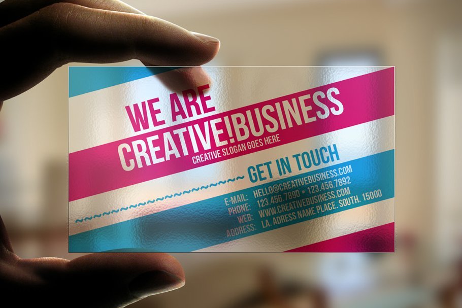 Plastic Transparent business Card Mockup