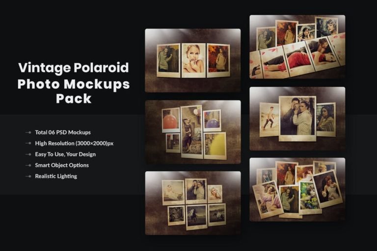 Download 32+ Best Free Polaroid Mockup PSD Templates for Inspiration