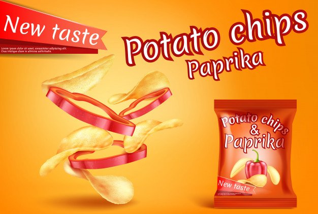 Potato chips Fast Food Vector File Illustration
