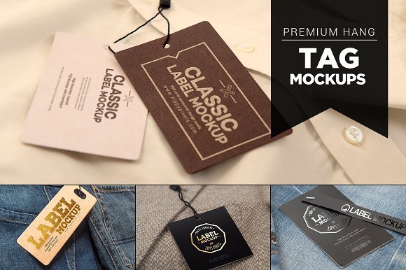 Premium Quality Hang Tag Label Mockup